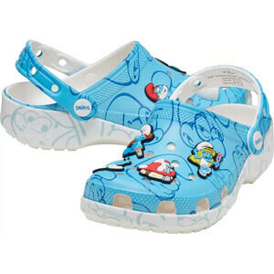 Crocs Smurfs Classic Clog Kids Size 2 Slip On Sandal Jibbitz Papa Smurfette NEW